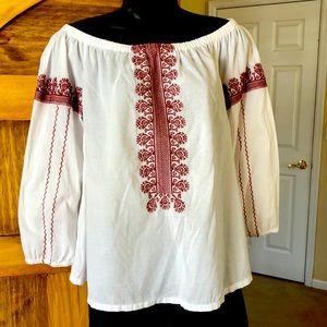 Madewell Folktale Off the Shoulder Peasant Blouse